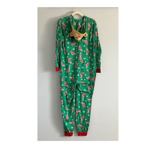 Matching Family Pajamas Reindeer Antler Zipper Onesie GREEN SZ S / MOM - Picture 8 of 11